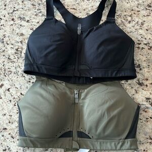 Women's Black and Olive Sports Bras